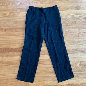 J. Jill M Black 100% Linen Full Length Pants GUC